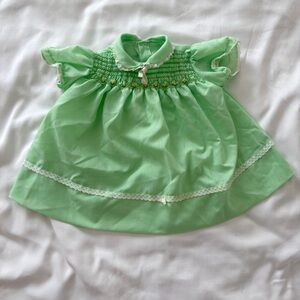 Vintage mint green 50s dress tunic cottage 9-18 months girls baby toddler
